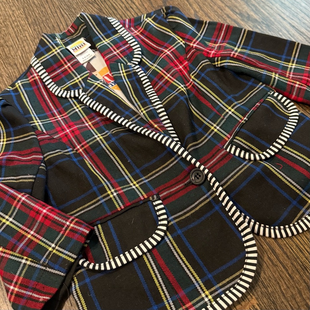 Harajuku Mini for Target- Plaid Blazer with Striped Trim
